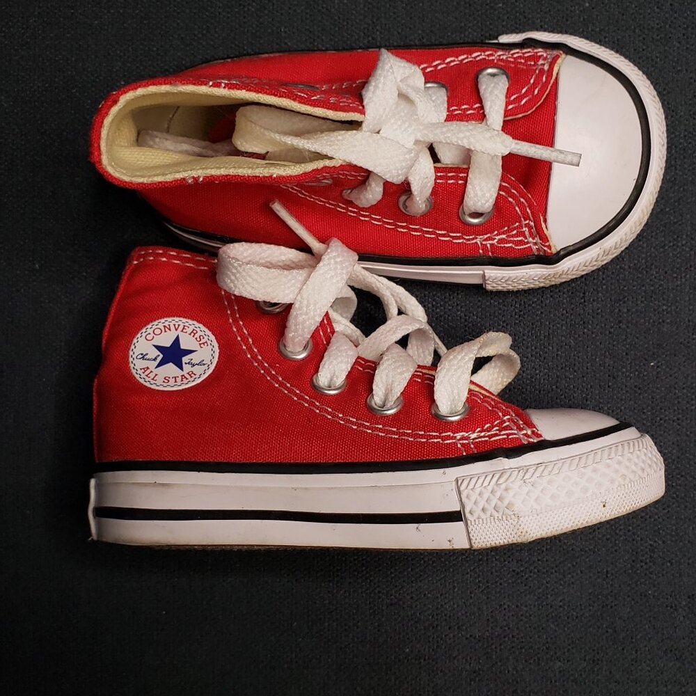 Red Converse High Top Sneaker Size 4